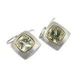 IhrSchmuck 750er Weiß/Gelbgoldohrhänger mit grünem Turmalin