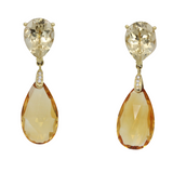 Ohrhänger mit Palmeira Citrin, gold Citrin und Brillanten in 750er Gelbgold