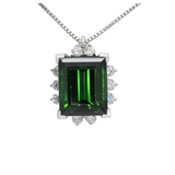 KERN Turmalin / Brillantanhänger mit 75oer Weißgoldkette