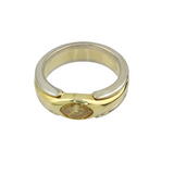 Bi-color Ring 750er Gelbgold / 950er Platinring mit Farbdiamant
