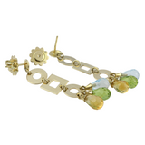 03_IHRSCHMUCK_Artikel_076_750er Gelbgoldohrhänger-Stecker mit Citrin, Aquamarin und Peridot Anhängern in briolet Schliff
