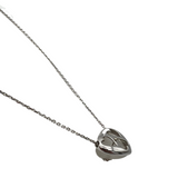 Herzanhänger mit Kette in 750er Weißgold, Besatz Bergkristall, mit einem Diamanten