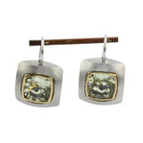 IhrSchmuck 750er Weiß/Gelbgoldohrhänger mit grünem Turmalin