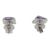 Violette Amethyst Ohrstecker in 750er Weißgold mit Brillanten