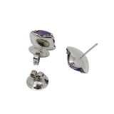 Violette Amethyst Ohrstecker in 750er Weißgold mit Brillanten