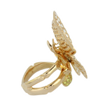 Cocktailring in Schmetterlingsform, in 750er Roségold mit Brillanten