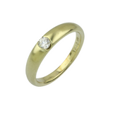 01-585er Gelbgoldring mattiert mit einem ca. 0,16 ct. Brillant, Vorsteckring / Verlobungsring