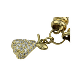 Brillantbettelarmband in 750er Gelbgold mit sechs Charms